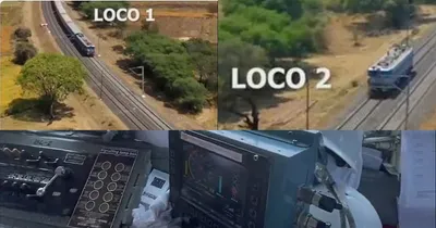 ભારતીય રેલ્વેને મળી સૌથી મોટી સફળતા  સામસામે આવી રહેલી ટ્રેનોને અથડાતા  કવચ  ટેકનીકે અટકાવી  જુઓ video