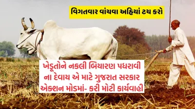 ગુજરાતના ખેડૂતોને નકલી બિયારણ પધરાવતા ઇસમો સામે સરકાર એકશનમાં  ખેતીવાડી વિભાગની મોટી કાર્યવાહી