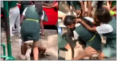 છોકરીઓ તો બાખડી  જાહેરમાં જ શાળામાં ભણતી છોકરીઓ વચ્ચે થઇ હિંસક મારામારી  જુઓ બબાલનો live વિડીયો