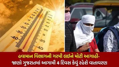 હવામાન વિભાગની ગરમી લઈને મોટી આગાહી  જાણો ગુજરાતમાં આગામી 4 દિવસ કેવું રહેશે વાતાવરણ