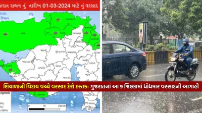 શિયાળાની વિદાય વચ્ચે વરસાદ દેશે દસ્તક  ગુજરાતનાં આ 9 જિલ્લામાં ધોધમાર વરસાદની આગાહી  ખેડૂતોનો જીવ અદ્ધર