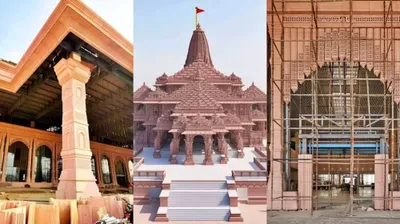 કોતરણી કામના થાંભલા  મંદિર જેવી ડિઝાઇન  દિવાલો પર શ્રી રામના ચિત્રો    ફોટોમાં જુઓ કેવું હશે અયોધ્યાનું એરપોર્ટ